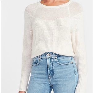 Express Metallic Dolman Sleeve crew neck sweater